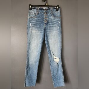 Kut From The Kloth Mia Fab Ab Toothpick Skinny Button Front Distressed Jeans 4